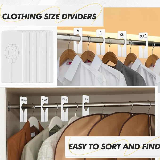 Blulu 100 Pack Closet Rack Dividers Rectangular - Image 3