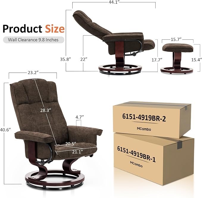 MCombo Manual Swivel Recliner - Image 3