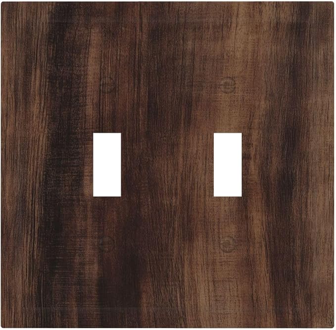 Decorative Light Switch Cover Plate Rustic Farmhouse Brown Wood Barn Door 2 by VGHOKO
