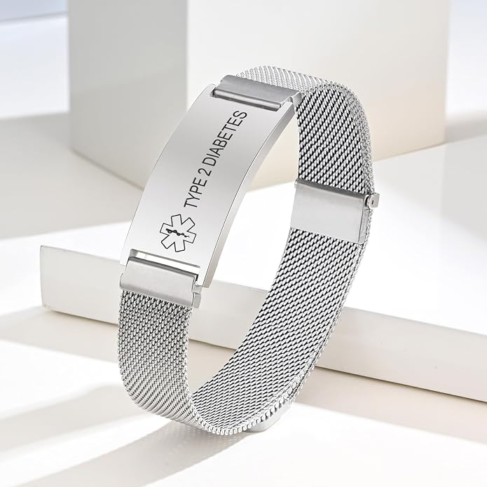 VNOX Medical Alert Id Bracelet for Men Women, Custom Engraving Adjustable - Image 7