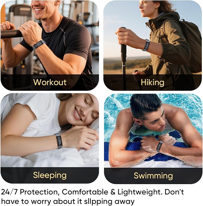 VNOX Medical Alert Id Bracelet for Men Women, Custom Engraving Adjustable - Image 3