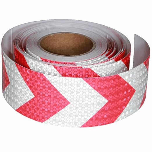 Red and White Reflective Tape Outdoor Waterproof 3 inch X 66 feet, High by tuyrchu