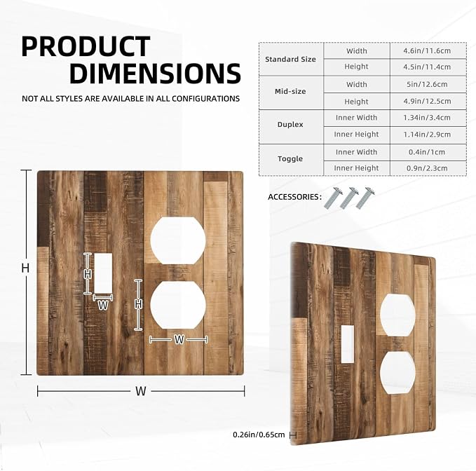 Rustic Brown Wood Splicing Vintage Dark Oak Print Wallplates 1 Toggle 1 Duplex - Image 5