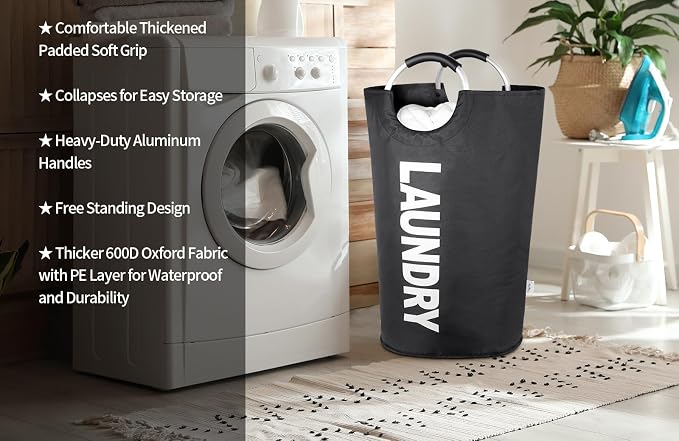Laundry Basket Extra Large Collapsible Clothes Hamper Bag - Image 2