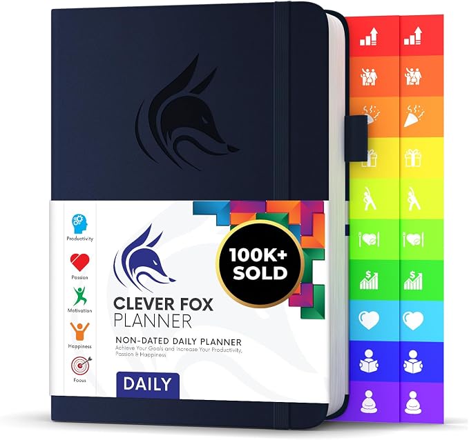 Clever Fox Daily Planner – Undated Planning Notebook by CleverFox