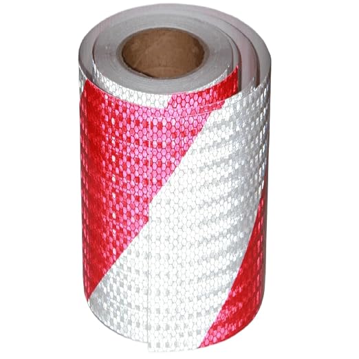 Red White Reflective Tape Outdoor Waterproof 16 inch, High Visibility Hazard by tuyrchu