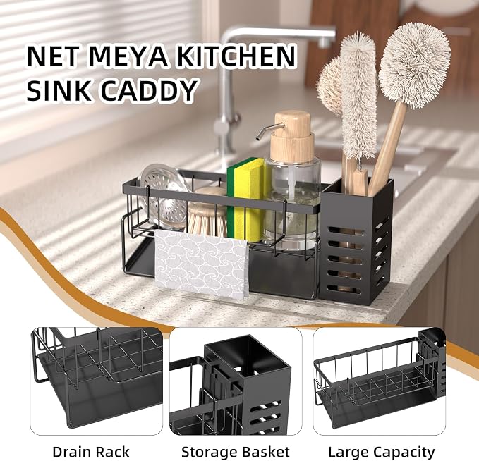 NET MEYA Kitchen Caddy Sink Organizer, Sponge Holder - Image 5