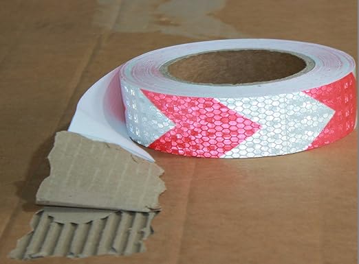Industrial Reflective Tape Red and White Outdoor Waterproof 1 inch, High - Image 2
