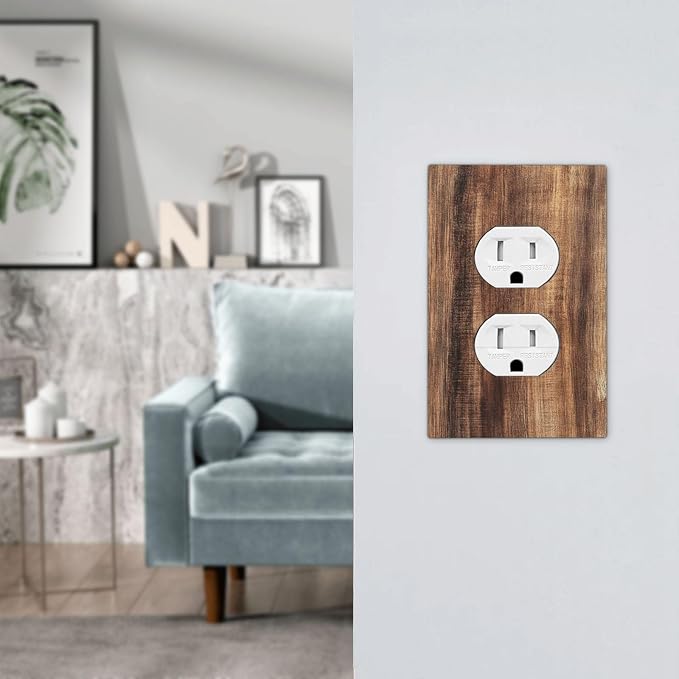 Outlet Covers Vintage Rustic Brown Wood Grain 1 Gang Duplex Wall Plate - Image 7
