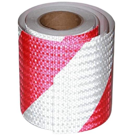 Red and White Reflective Tape Outdoor Waterproof 8 inch X 66 feet, High by tuyrchu