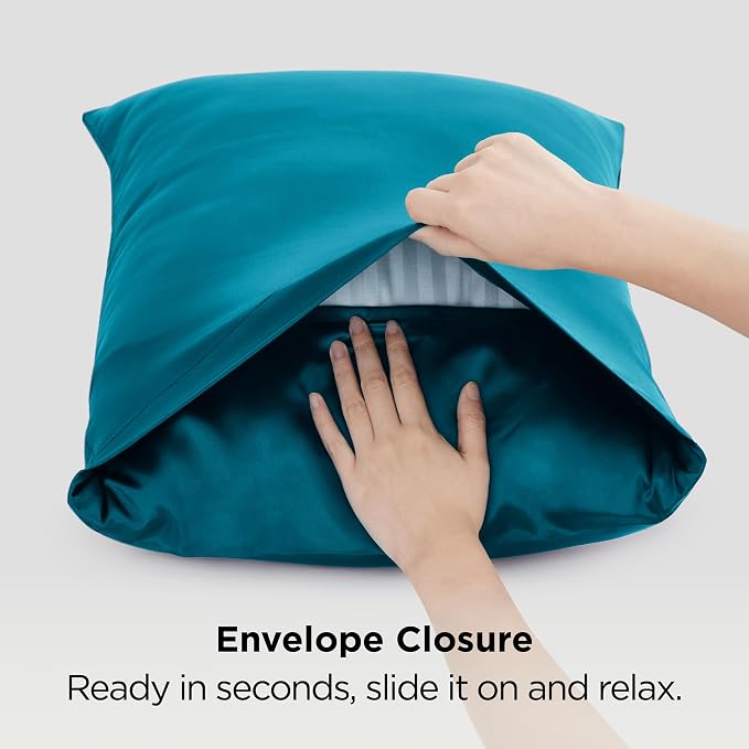 Bedsure Satin Pillowcases, Similar to Silk Pillow Cases Queen Size Set of 2 - Field & Grace