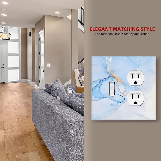 Modern Art Blue Gold Marble Abstract Luxury Print Wallplates 1 Toggle 1 Duplex - Image 7