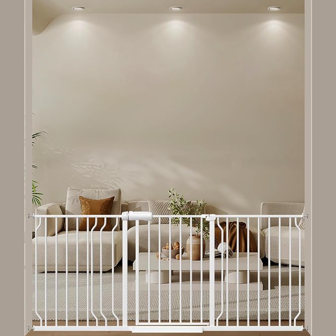 ALLAIBB Extra Wide Pressure Mounted Baby Gate Walk Through Child Kids Safety by ALLAIBB