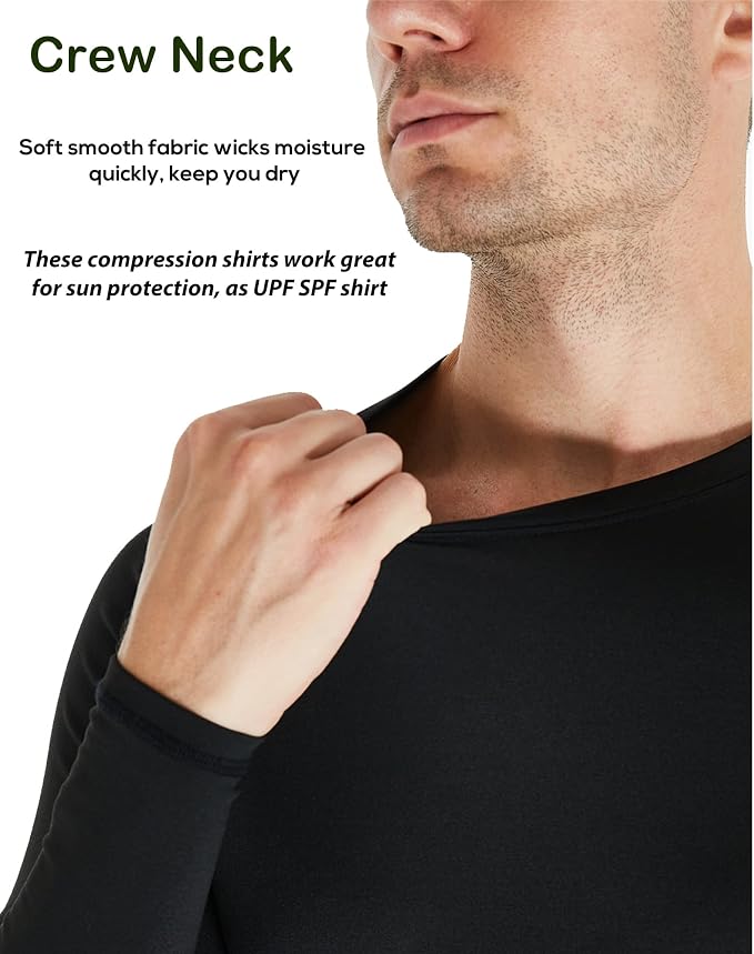 5 or 4 Pack Compression Shirts for Men Long Sleeve Athletic Base Layer - Image 7