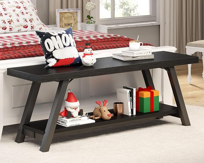 LVB Black Bench, Modern Storage Bench - Image 3