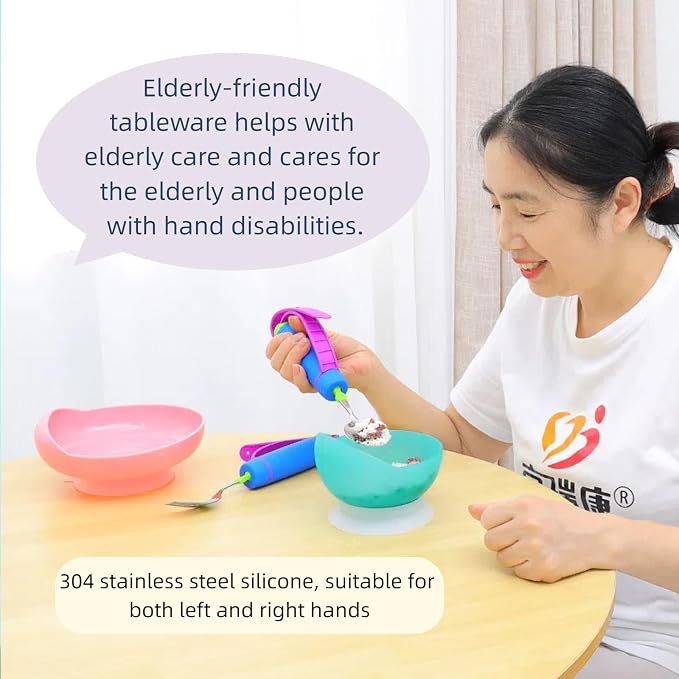 Auxiliary Tableware, Feeding/Elderly/Anti-shake Spoon, Fork and Spoon, - Image 2