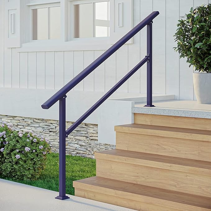 Handrails for Outdoor Steps, 1-4 Step Stair Handrail & Indoor Stair Railing - Image 5