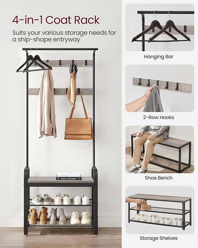 VASAGLE Coat Rack, Hall Tree - Image 3