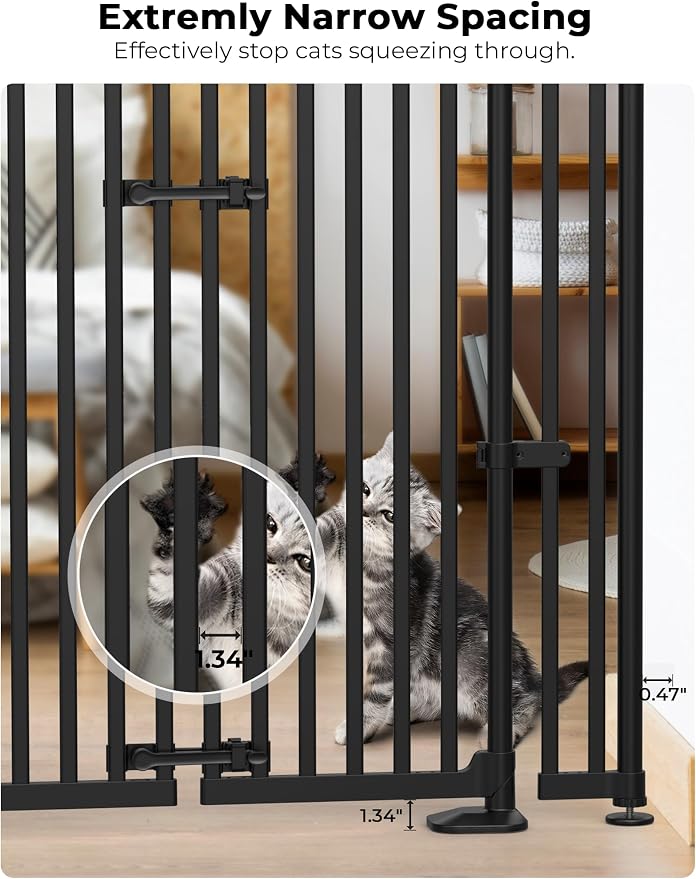 Extra Tall Cat Gate for Doorway: Sprouterie 74.8"-98" Pressure Mount Tall Cat - Image 5