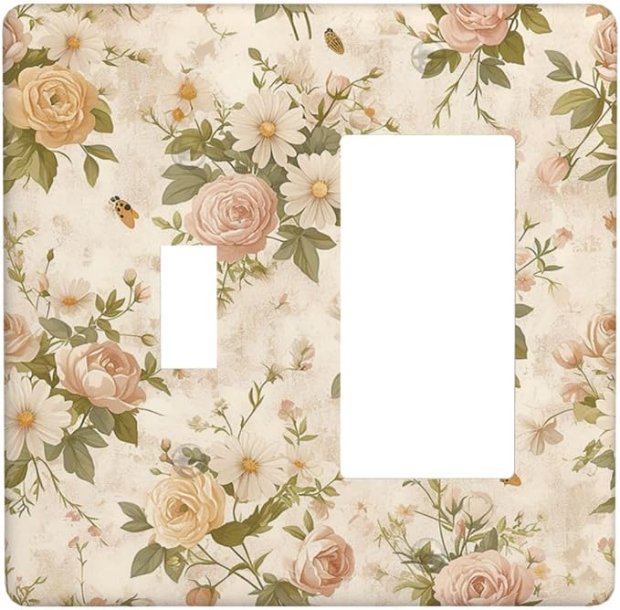 Outlet Covers Boho Vintage Roses Pink Red Yellow Bouquet Floral 1 Toggle 1 by LightSwitchCover