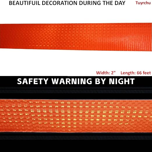 Industrial Reflective Tape Orange 2 inch Wide, Outdoor Waterproof Hazard - Image 3
