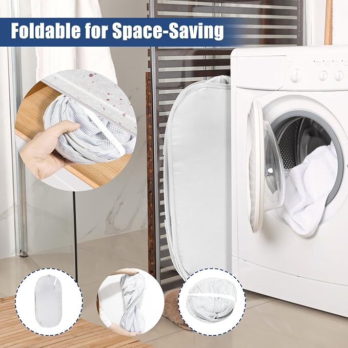 Collapsible Laundry Baskets, Upgrade Pop Up Laundry Hamper - Image 3