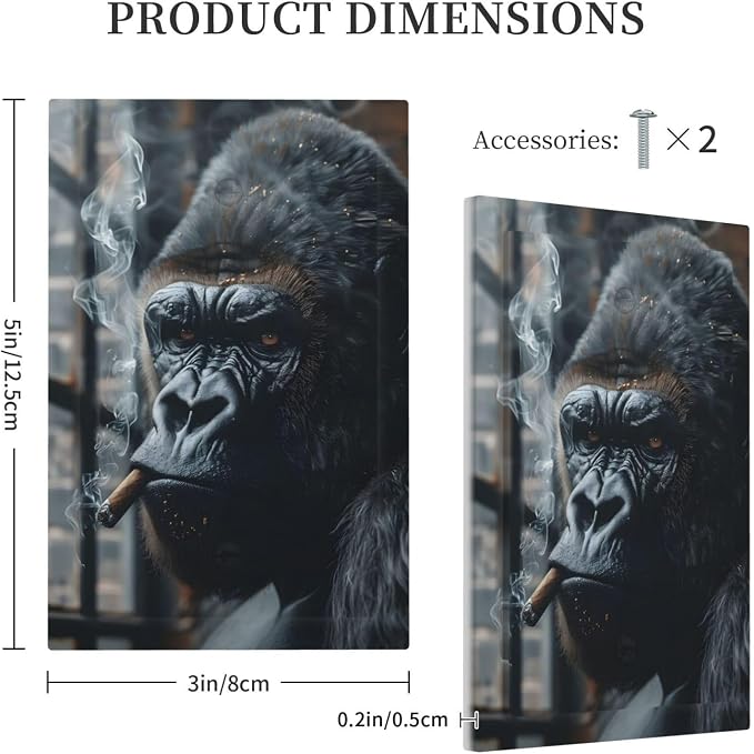 Funny Animal Smoking Black Orangutan Light Switch Cover Plate 1 Gang No Device - Image 5