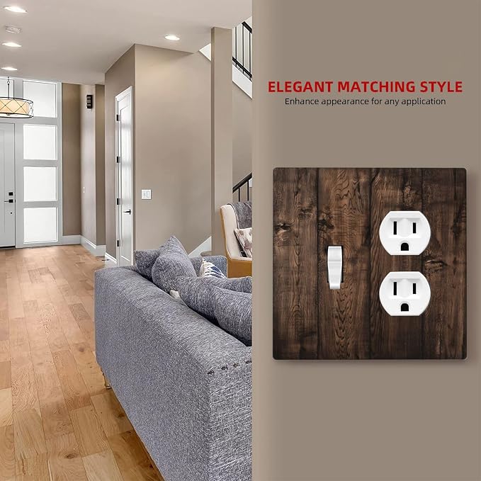 Rustic Brown Wood Plank Vintage Wooden Texture Print Wallplates 1 Toggle 1 - Image 7