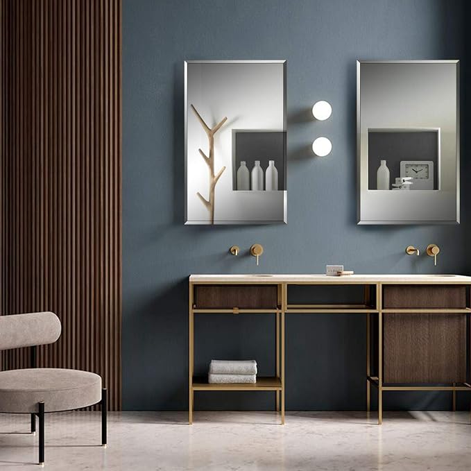 Fundin Aluminum Bathroom Mirror Cabinet Recess Mount Only, - Image 2