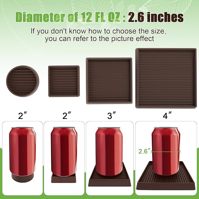 xxxHOLIC Non Slip Furniture Pads, 2” x 2” Brown Square, Anti Skid Furniture - Image 6