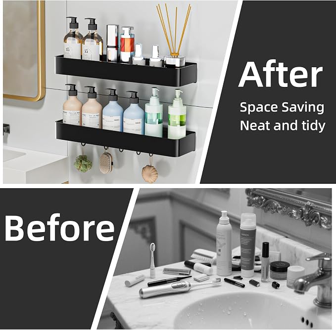 Adhesive Shower Caddy, Rustproof Shower Shelve - Image 6