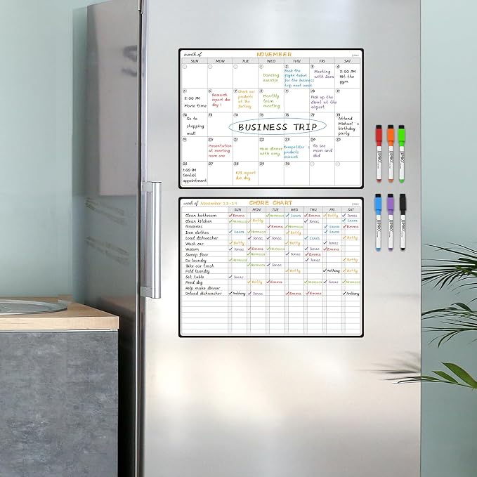 JJPRO Magnetic Dry Erase Chore Chart and Monthly Planner Whiteboard Bundle - Image 4