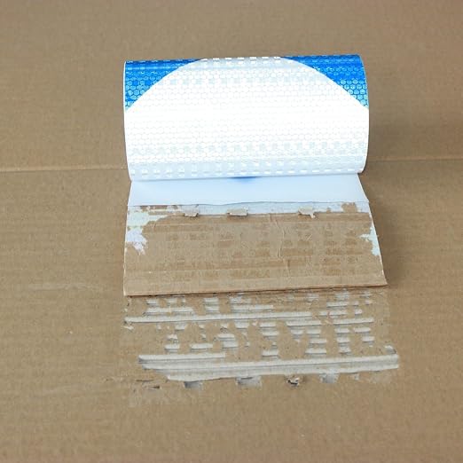 Reflective Tape Blue and White 6 inch X 10 feet, Outdoor Waterproof Hazard - Image 2
