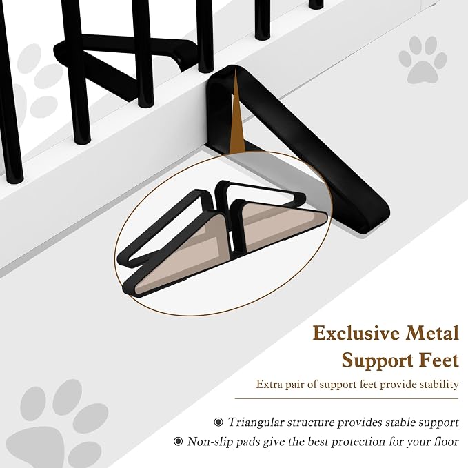 Freestanding Pet Gate Metal Support Feet, Triangle Support Feet Set of 2 - Image 4