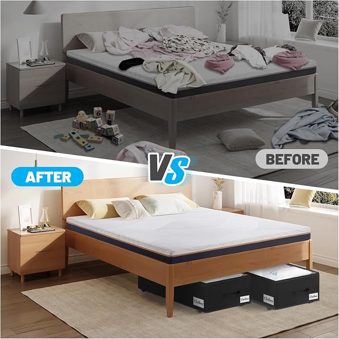 Under Bed Storage with Wheels, Quick Assembly Underbed Shoe Storage Containers - Image 8