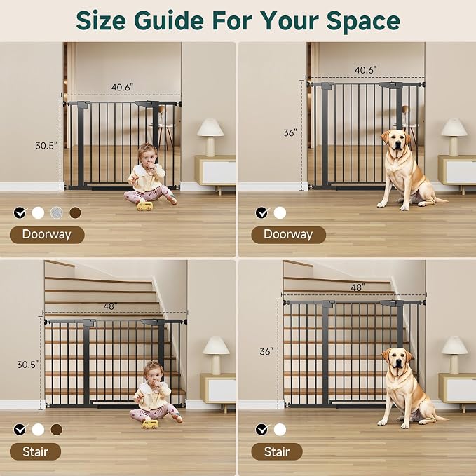 Cumbor 29.7-48" Baby Gate for Stairs, Mom's Choice Awards Winner-Dog Gate for - Field & Grace