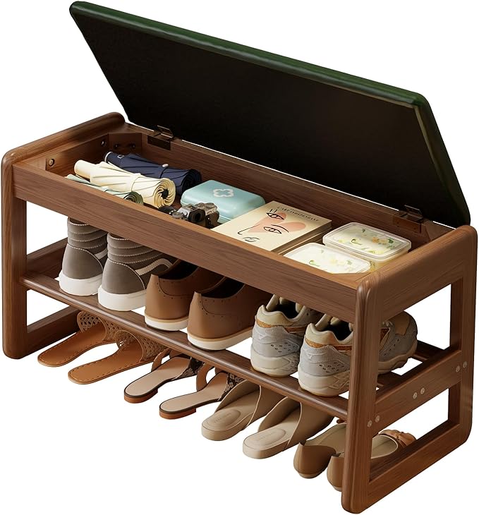 AQIMUELE Shoe Rack Bench, 2 Tiers Shoe Bench by AQIMUELE
