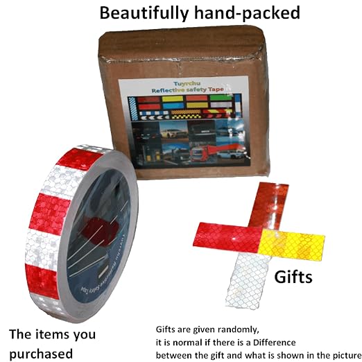 Red and White Reflective Tape Outdoor Waterproof 1 inch X 166 feet, High - Image 4