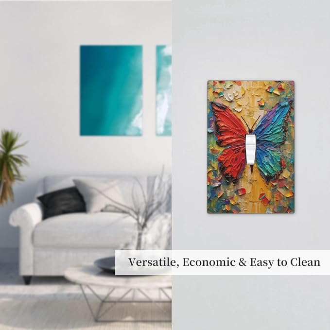 Decorative Light Switch Cover Colorful Butterfly Animal Insects Wall Art - Image 7