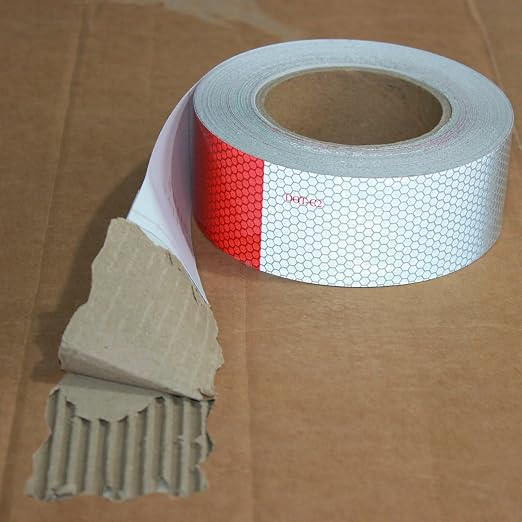 Reflective Tape Red and White 2 inch X 74 feet, Outdoor Waterproof Hazard - Image 2