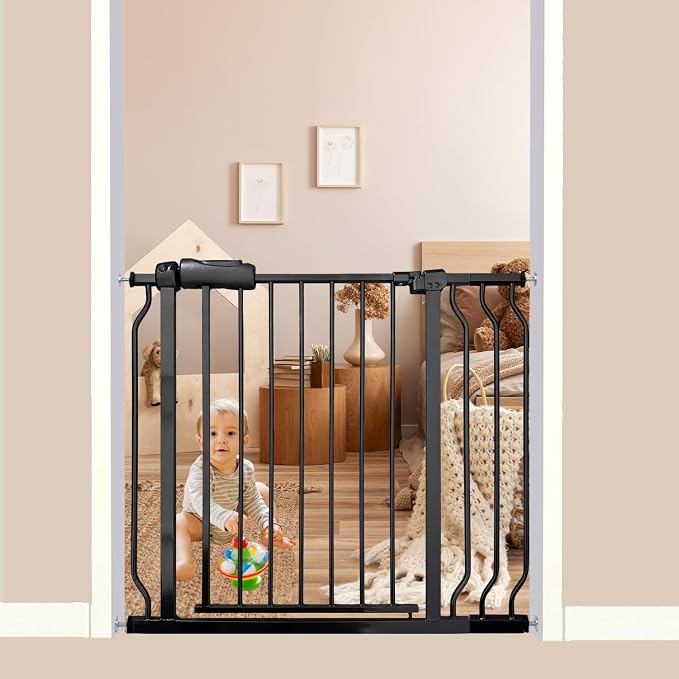 Walk Through Baby & Dog Gate 34-38.5 Inch, Auto Close, Tension Mounted Indoor by Thasamm