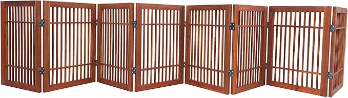 Urnporium Freestanding Pet Gate Folding Wooden Fence by Urnporium