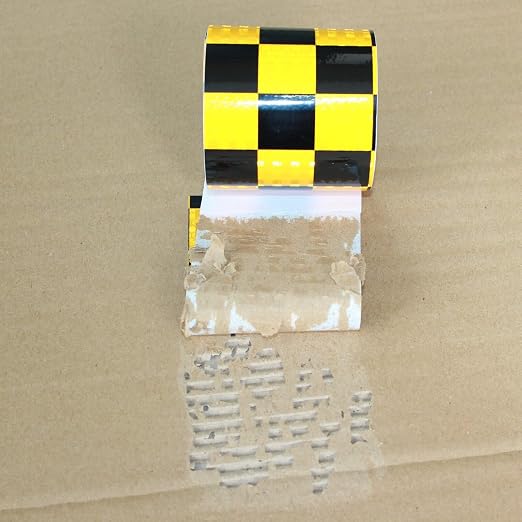Yellow and Black Reflective Tape 3 inch X 10 feet, Outdoor Waterproof Hazard - Image 2