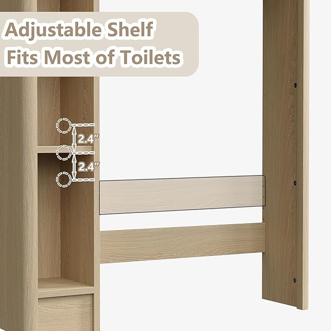 Furnideco 31''W Over Toilet Storage Cabinet Modern Above Toilet Shelf Cabinet - Image 7