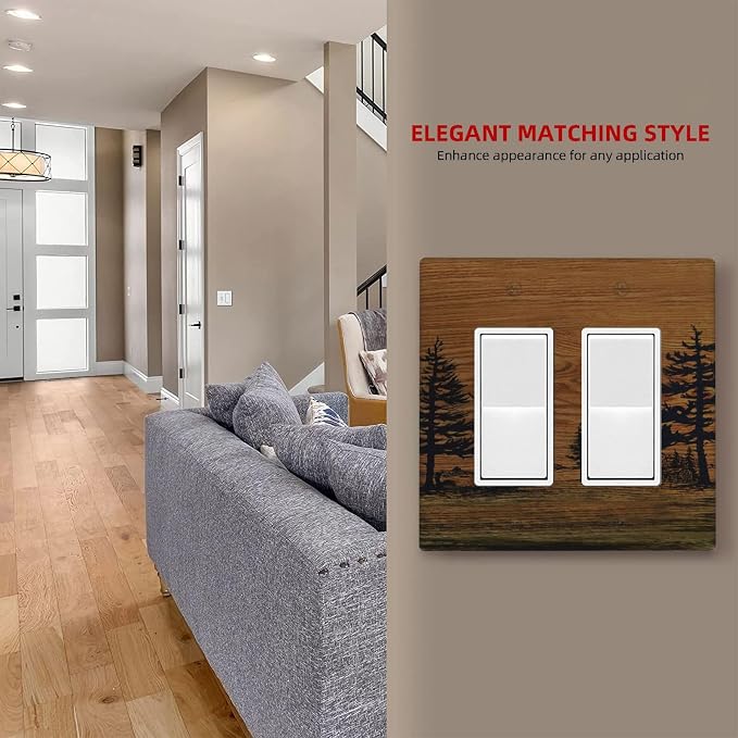 Decorative Outlet Covers Rustic Farmhouse Brown Board Pine Tree Wood Grain 2 - Image 7