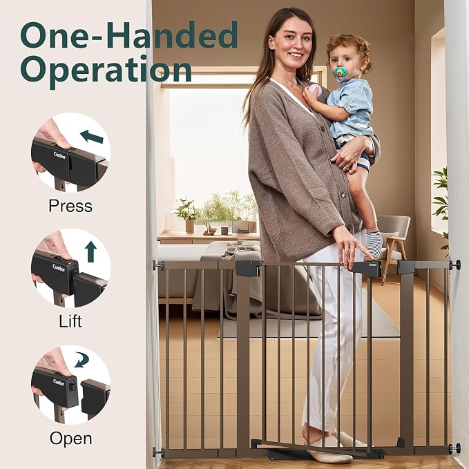 Cumbor 29.7-48" Baby Gate for Stairs, Mom's Choice Awards Winner-Dog Gate for - Field & Grace