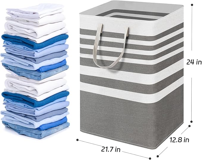 2 Pack Laundry Baskets 100L Extra Large, Waterproof Freestanding Collapsible - Image 2