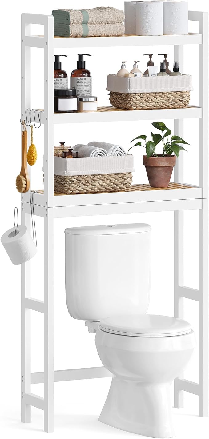 SONGMICS Over The Toilet Storage, 3-Tier Over Toilet Bathroom Organizer by SONGMICSbySONGMICSHOME