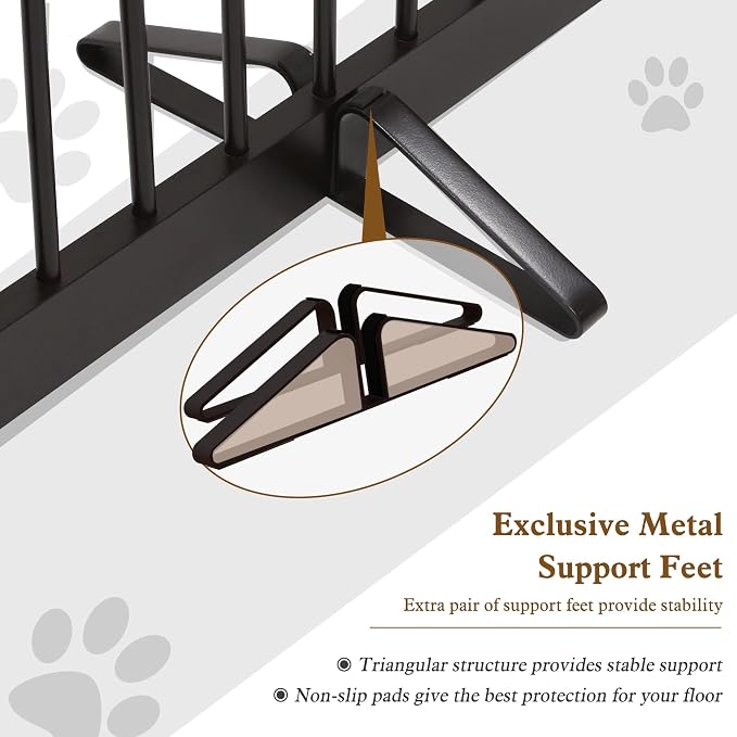 Freestanding Pet Gate Metal Support Feet, Triangle Support Feet Set of 2 - Image 4