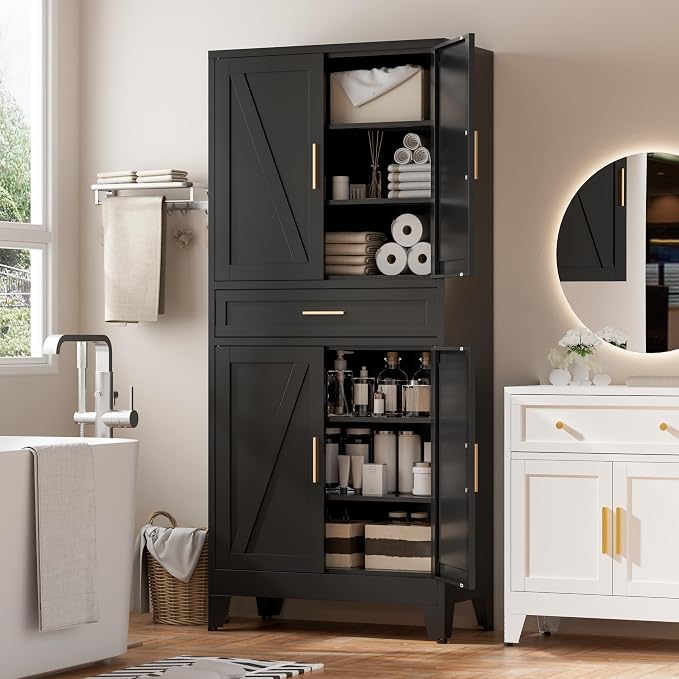 Metal Storage Cabinet with Drawer, Living Room - Image 3
